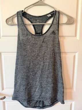 adidas Women's Black & Gray Striped Racerback Tank